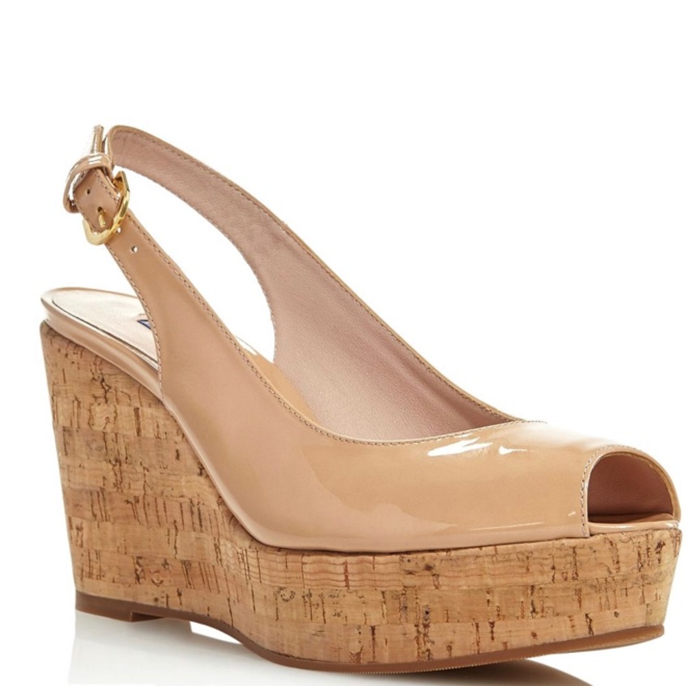 Stuart Weitzman Women’s Jean Peep Toe Wedg…